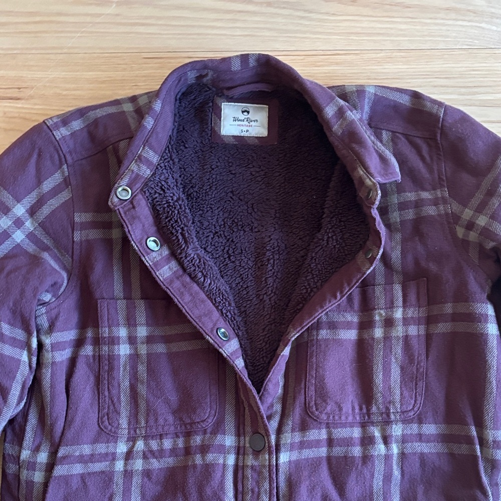 Purple Plaid Button-Up Jacket, Size S - Picture 3 of 4
